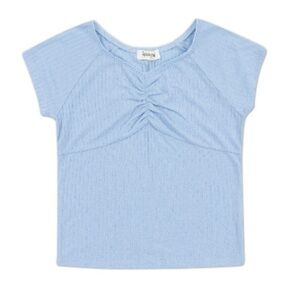 Speechless Big Girls Cinched Detail Knit Ribbed V-neck Top